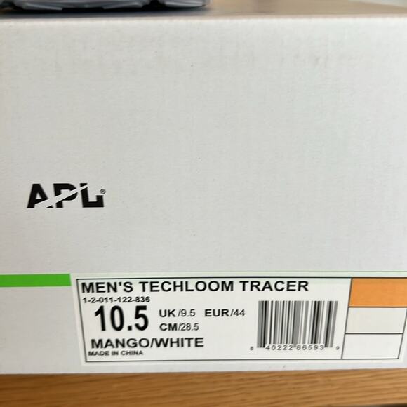 NIB $250 APL Men's techloom tracer 10.5 mango / white - Picture 4 of 9